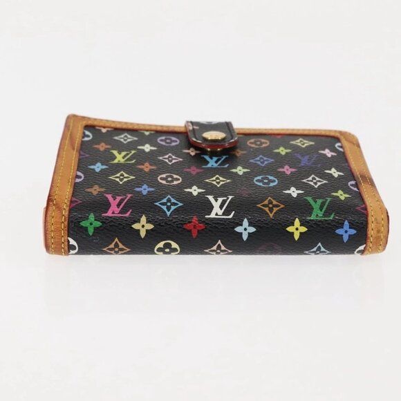 LOUIS VUITTON Multicolor Portefeuille Viennois Wallet Black M92988 Auth 146412 - Picture 7 of 16